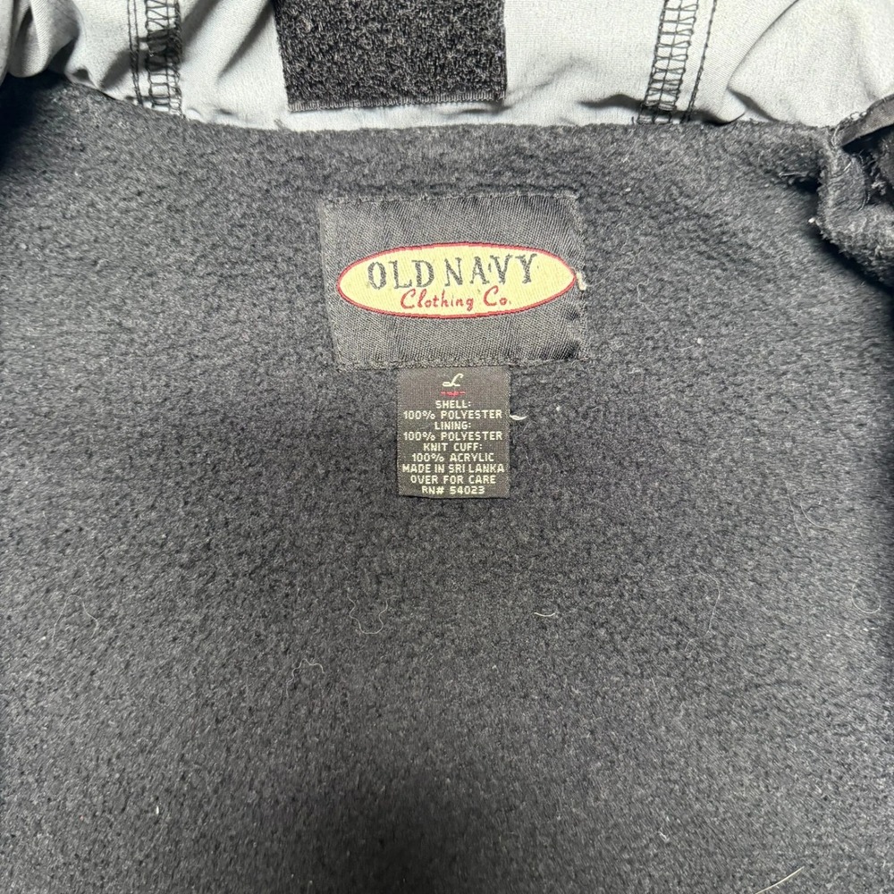 VTG‎ Old Navy Mens Hooded Winter Jacket Coat Size L Gray Fleece Lined Full Zip - Picture 3 of 9